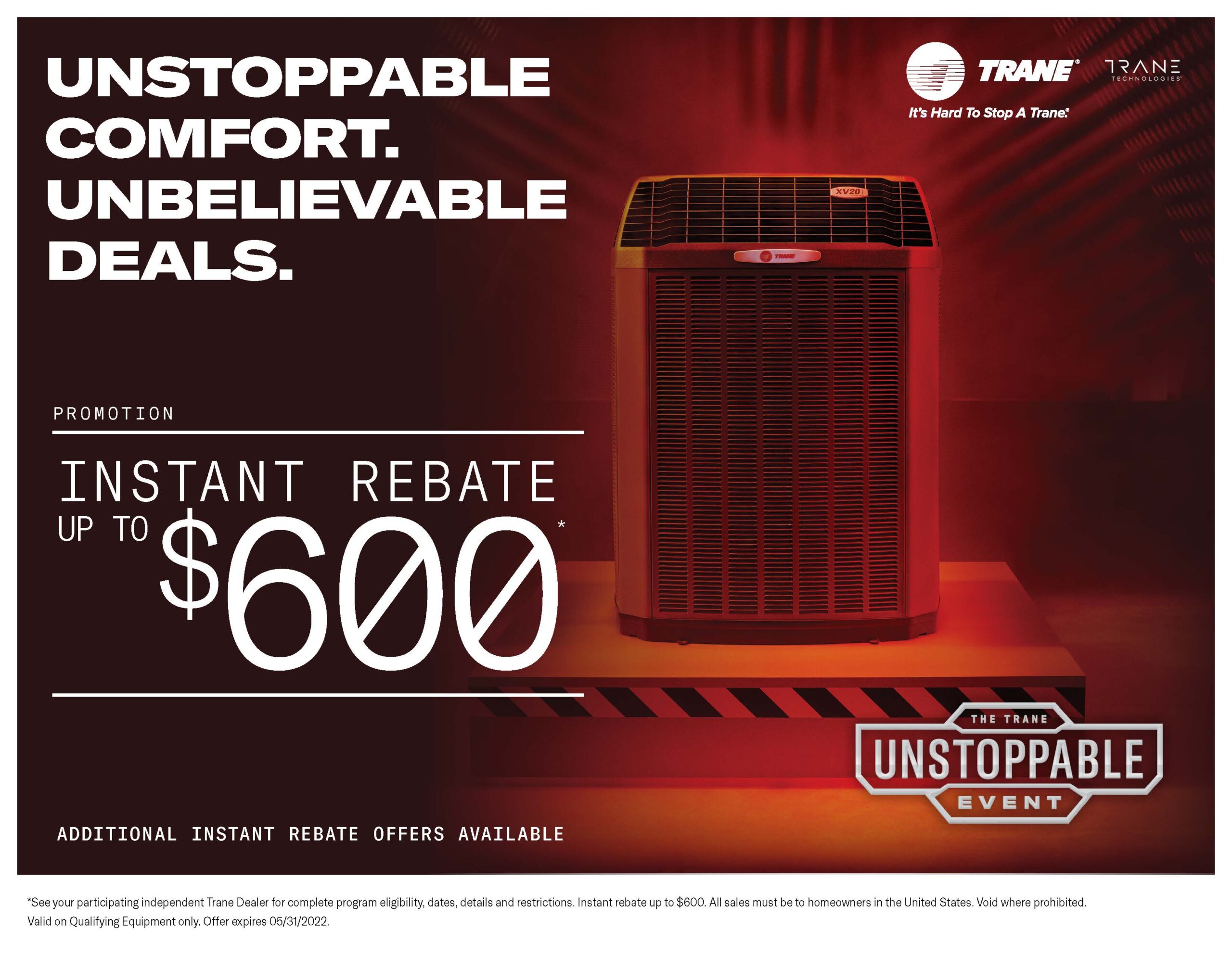 Trane Unstoppable Event Spring 2022 Rebates Deal s Heating Air